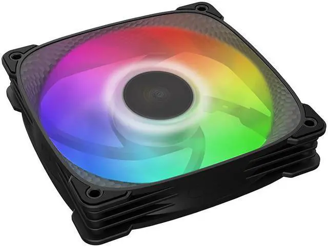 Alt view image 4 of 7 - Geometric Future Squama 2505 RGB PWM Fan - Black - 120mm - 3 pack - High Performance - 5V 3pin Addressable RGB - Motherboard SYNC with 5V 3pin - 4pin PWM - with controller - ( GEO-S2505B-3)