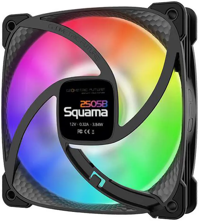 Alt view image 3 of 7 - Geometric Future Squama 2505 RGB PWM Fan - Black - 120mm - 3 pack - High Performance - 5V 3pin Addressable RGB - Motherboard SYNC with 5V 3pin - 4pin PWM - with controller - ( GEO-S2505B-3)
