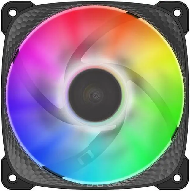 Alt view image 2 of 7 - Geometric Future Squama 2505 RGB PWM Fan - Black - 120mm - 3 pack - High Performance - 5V 3pin Addressable RGB - Motherboard SYNC with 5V 3pin - 4pin PWM - with controller - ( GEO-S2505B-3)