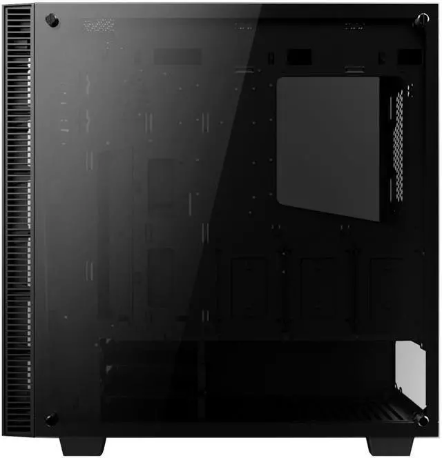 Alt view image 2 of 7 - anidees AI-Crystal-Lite Tempered Glass Mid Tower Gaming Computer Case, Fan Less Version - Black