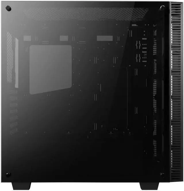 Alt view image 3 of 7 - anidees AI-Crystal-Lite Tempered Glass Mid Tower Gaming Computer Case, Fan Less Version - Black
