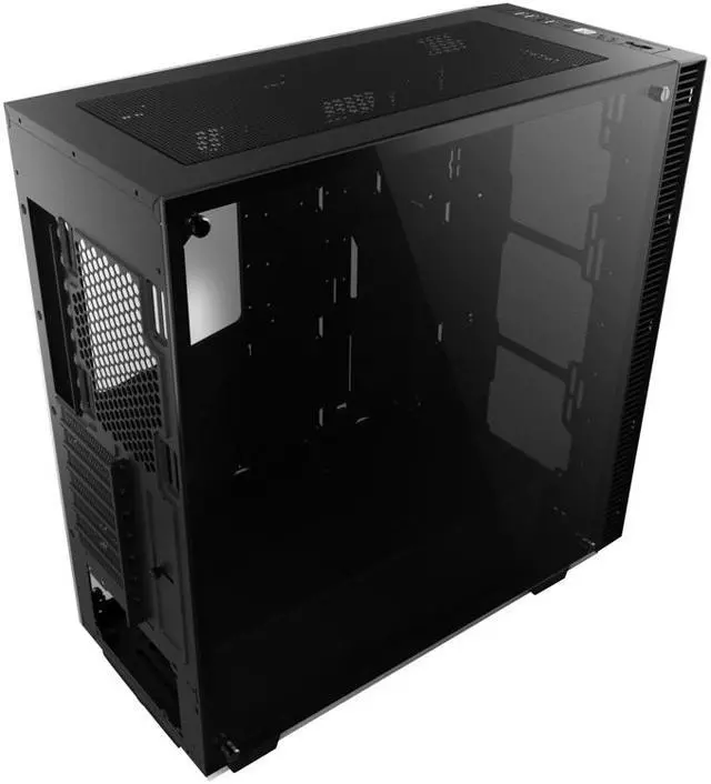 Alt view image 6 of 7 - anidees AI-Crystal-Lite Tempered Glass Mid Tower Gaming Computer Case, Fan Less Version - Black