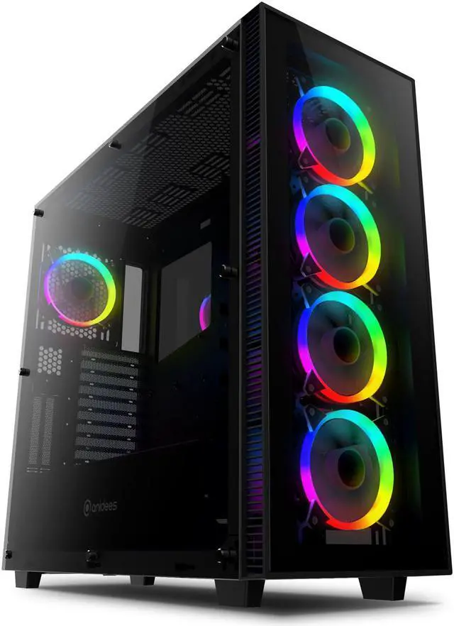 Main image of anidees AI Crystal 480/360 Radiator XL Lite with 4 RGB Fans - ATX Full Tower Case - Black