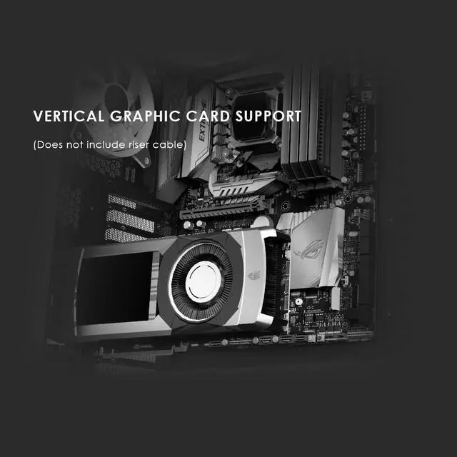 Alt view image 5 of 7 - anidees AI Crystal Cube <Mesh Front Panel> Dual Chamber Tempered Glass EATX /ATX PC Gaming Case with 5 RGB Fans / 2 LED Strips Mesh version - Black AI-CL-CUBE-MAR