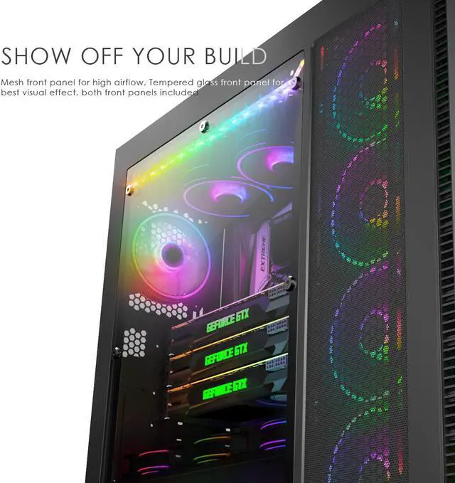 Alt view image 3 of 7 - Anidees AI Crystal XL PRO LITE ver. Full Tower Tempered Glass XL-ATX/E-ATX/ATX Gaming Case Support 480/360 Radiator,  - Black AI-XL-PRO-LITE