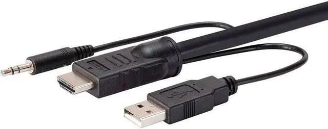 Alt view image 10 of 13 - Monoprice HDMI USB 3.5mm Audio Combo Cable - 10 Feet, 4K@60Hz, HDR, for KVM Switches - Switch Series