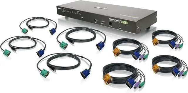 Main image of IOGEAR 8-Port USB PS/2 Combo VGA KVM Switch with Full Set of Cables, (GCS1808KIT)