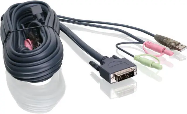 Alt view image 2 of 3 - IOGEAR Single Link DVI-D USB KVM Cable, 10 Feet, G2L7D03U