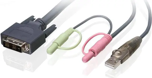 Main image of IOGEAR Single Link DVI-D USB KVM Cable, 10 Feet, G2L7D03U