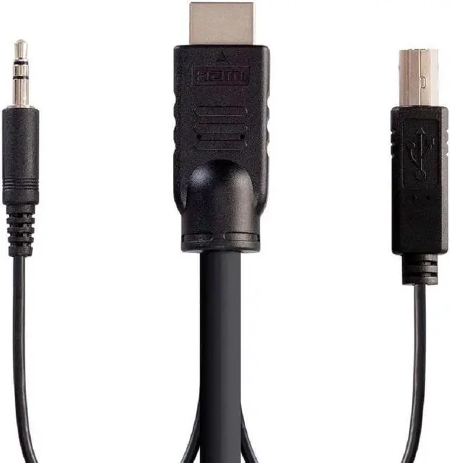 Alt view image 12 of 13 - Monoprice HDMI USB 3.5mm Audio Combo Cable - 10 Feet, 4K@60Hz, HDR, for KVM Switches - Switch Series
