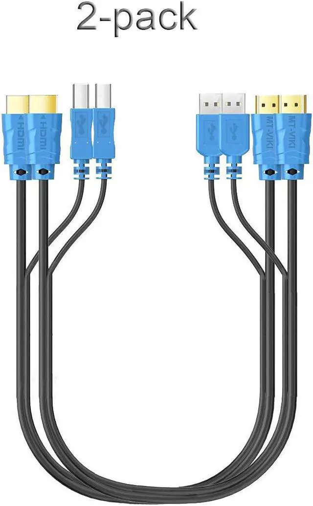 Alt view image 2 of 7 - MT-VIKI 2 Pack USB KVM Cable - 6ft, 4K HDMI USB A/B Twin Cord for Standard KVM Switch