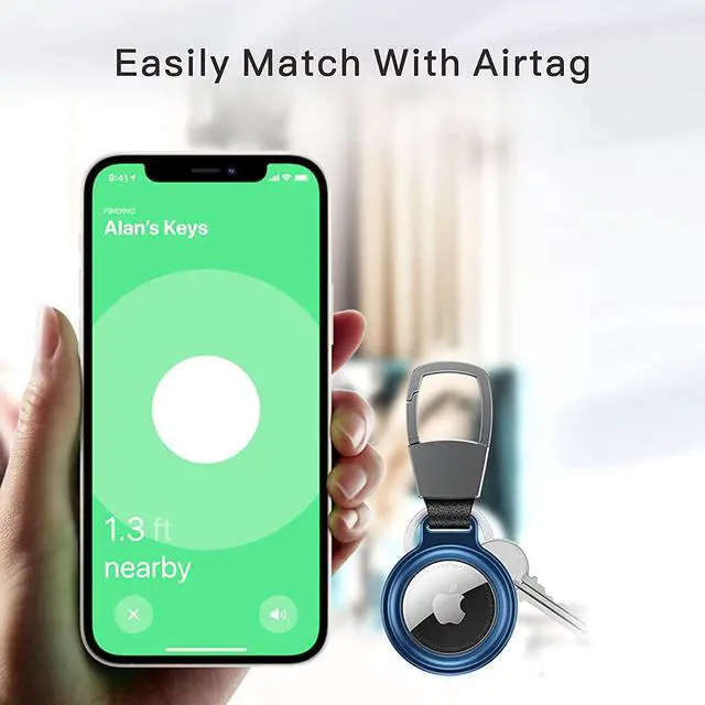 Alt view image 3 of 7 - 4 Pack Airtag Keychain Holder, Magnetic Case Compatible with Apple AirTags, Metal Air Tag Holder Anti-Lost Airtag Luggage Dog Cat Pet Collar Holder