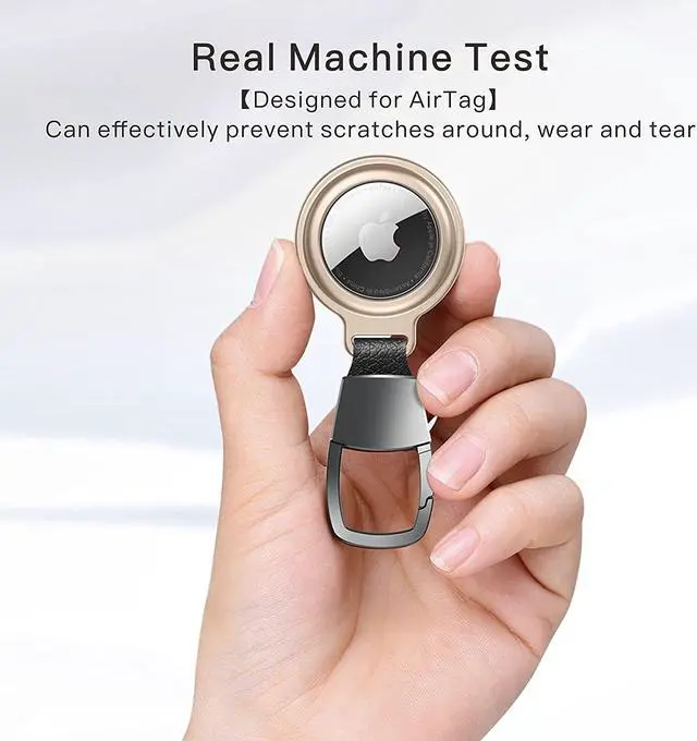 Alt view image 7 of 7 - 4 Pack Airtag Keychain Holder, Magnetic Case Compatible with Apple AirTags, Metal Air Tag Holder Anti-Lost Airtag Luggage Dog Cat Pet Collar Holder
