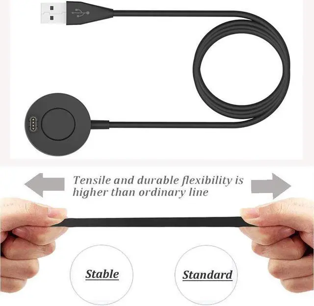 Alt view image 2 of 7 - Charger Compatible with Garmin Approach S42/ Approach S12 Replacement USB Charging Cable Date Sync Cord Adapter for Approach S42 Smartwatch Only (Black)