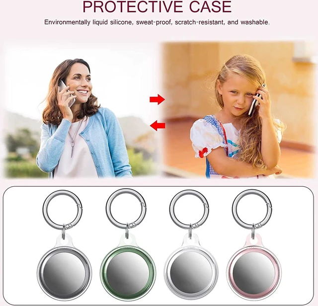 Alt view image 2 of 7 - Selyobo Airtag Case, 4 Pack Airtag Keychain Holder Silicone Air Tag Holder Keychain Lightweight Soft Anti-Lost Airtag Dog Collar Holder Anti-Scratch Protective Waterproof Airtags Case, Multicolor