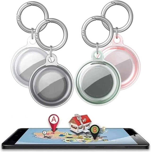 Alt view image 4 of 7 - Selyobo Airtag Case, 4 Pack Airtag Keychain Holder Silicone Air Tag Holder Keychain Lightweight Soft Anti-Lost Airtag Dog Collar Holder Anti-Scratch Protective Waterproof Airtags Case, Multicolor