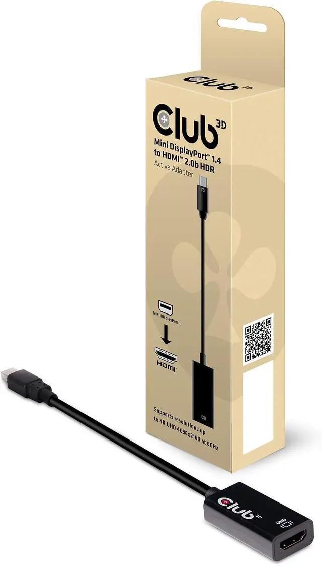 Alt view image 5 of 7 - Club 3D CAC-1180 Active Mini Display Port 1.4 to HDMI 2.0a HDR Adapter (Support Displays Upto 4k/UHD/4096x2160, 60Hz HDR)