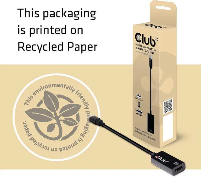 Alt view image 7 of 7 - Club 3D CAC-1180 Active Mini Display Port 1.4 to HDMI 2.0a HDR Adapter (Support Displays Upto 4k/UHD/4096x2160, 60Hz HDR)