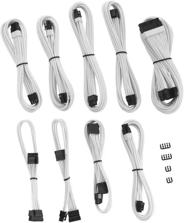 Alt view image 3 of 3 - CableMod E-Series Pro ModFlex Sleeved Cable Kit for EVGA G5 / G3 / G2 / P2 / T2 (White)