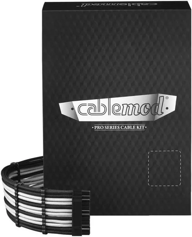 Main image of CableMod E-Series Pro ModFlex Sleeved Cable Kit for EVGA G5 / G3 / G2 / P2 / T2 (Black + White)