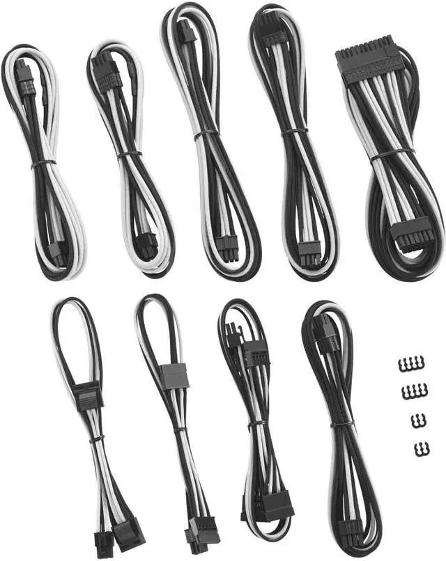 Alt view image 3 of 3 - CableMod E-Series Pro ModFlex Sleeved Cable Kit for EVGA G5 / G3 / G2 / P2 / T2 (Black + White)