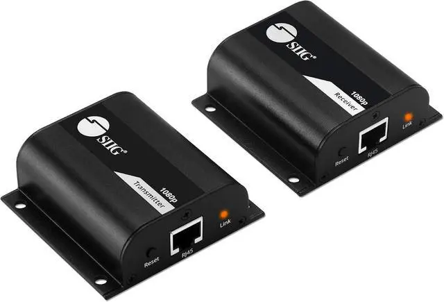 Main image of SIIG 1080p HDMI Extender Over Cat5e/6 165ft - HDMI Ethernet Extender, IR Extension, Low Latency, Mount Bracket, TX & RX Balun Kit (CE-H26111-S1)