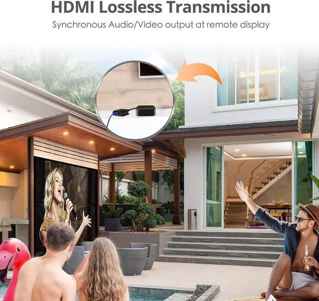Alt view image 5 of 7 - SIIG 1080p HDMI Extender Over Cat5e/6 165ft - HDMI Ethernet Extender, IR Extension, Low Latency, Mount Bracket, TX & RX Balun Kit (CE-H26111-S1)
