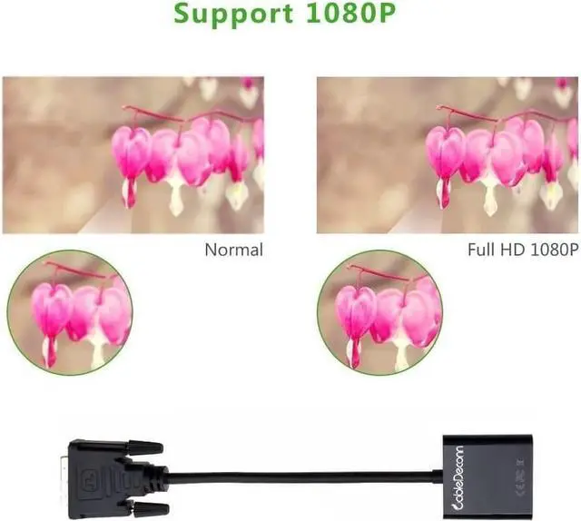 Alt view image 7 of 7 - CableDeconn Active DVI-D Link 24+1 Male to VGA Female M/F Video Cable Adapter Converter