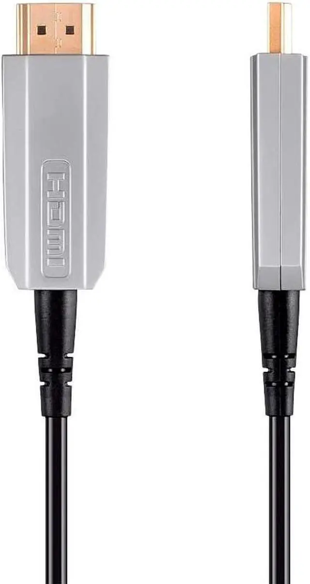 Alt view image 2 of 4 - Monoprice 4K High Speed Fiber Optic HDMI Cable - 4K@60Hz, 18Gbps, HDR, Active Optical Cable (AOC), CMP Rated, 20ft, Black