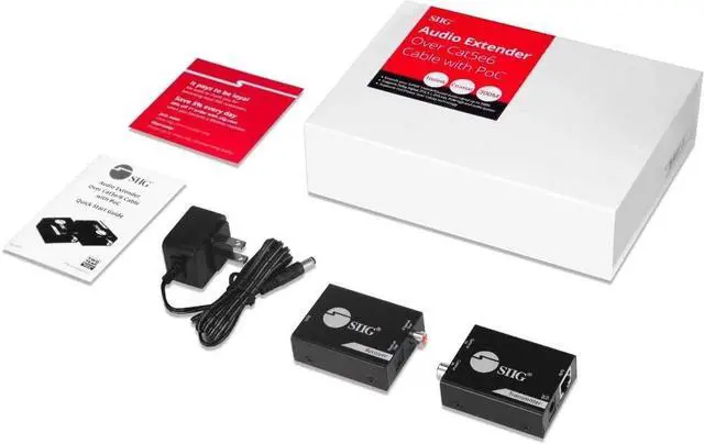 Alt view image 7 of 7 - SIIG Digital & Optical Audio Extender Over Cat5e/6 Ethernet Cable up to 990ft, Audio Converter, S/PDIF Toslink & Coaxial, Digital 5.1 or PCM 2.0, Metal Housing, ESD Protection,(CE-AU0411-S1)