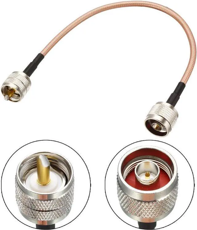 Alt view image 2 of 4 - uxcell UHF (PL259) Male to N-Type Male Antenna Cable RG400 Coax Cable 0.3Meter/1Ft