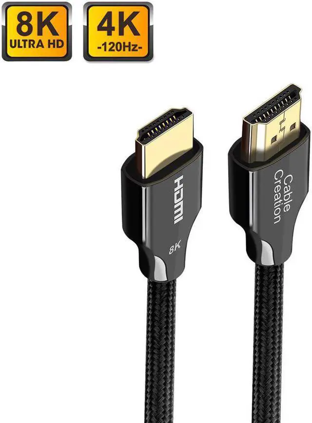 Alt view image 3 of 7 - 8K HDMI Cable 10 FT, CableCreation HDMI 2.1 Ultra HD High Speed Cable 48Gbps,8K 60Hz, HDCP 2.2,4:4:4 HDR, eARC, Compatible with PS5, PS4, Xbox Series X, Xbox One, MacBook Pro 2021, QLED TV, Roku TV