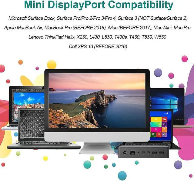 Alt view image 7 of 7 - Mini DisplayPort to DVI Gold-Plated Mini DP to DVI (Thunderbolt Compatible) Male to Female Adapter Compatible with MacBook Air/Pro  Surface Pro/Dock Monitor Projector and More