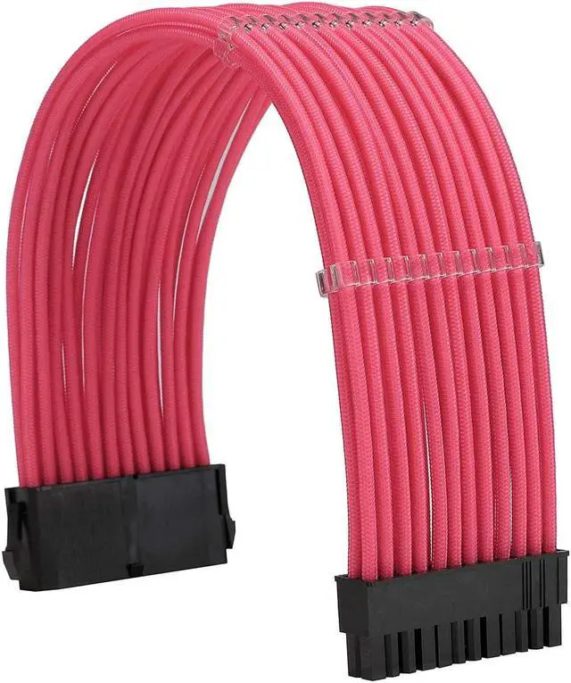 Alt view image 2 of 6 - FormulaMod Sleeve Extension Power Supply Cable Kit 18AWG ATX 24P+ EPS 8-P+PCI-E8-P with Combs for PSU to Motherboard/GPU (Pink)