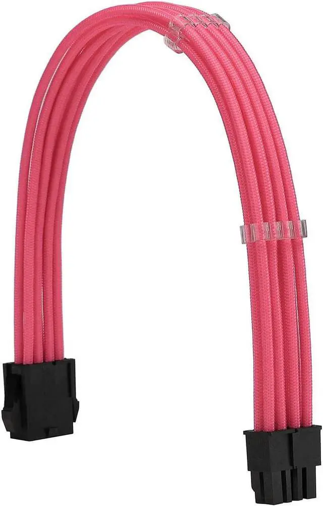 Alt view image 4 of 6 - FormulaMod Sleeve Extension Power Supply Cable Kit 18AWG ATX 24P+ EPS 8-P+PCI-E8-P with Combs for PSU to Motherboard/GPU (Pink)