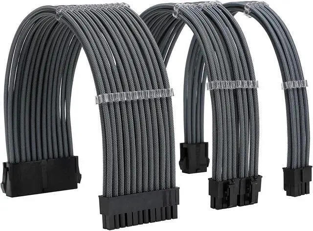 Main image of Formulamod Sleeve Extension Power Supply Cable Kit 18AWG ATX 24P+ EPS 8-P+PCI-E8-P with Combs for PSU to Motherboard/GPU (Grey)