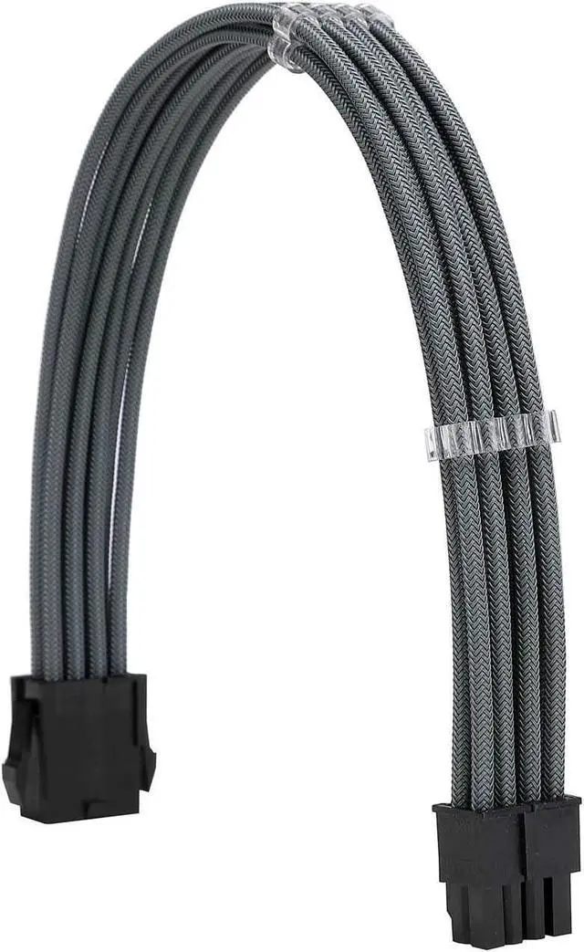 Alt view image 4 of 6 - Formulamod Sleeve Extension Power Supply Cable Kit 18AWG ATX 24P+ EPS 8-P+PCI-E8-P with Combs for PSU to Motherboard/GPU (Grey)