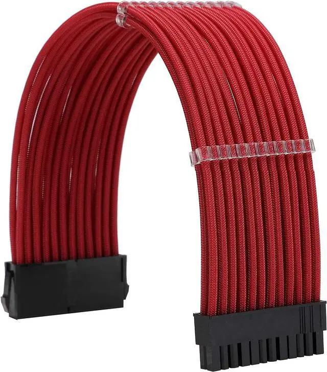 Alt view image 2 of 6 - FormulaMod Sleeve Extension Power Supply Cable Kit 18AWG ATX 24P+ EPS 8-P+PCI-E8-P with Combs for PSU to Motherboard/GPU (red)