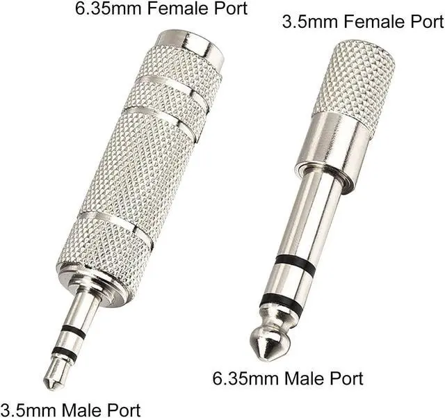 Alt view image 2 of 6 - 4 Pieces Headphone Adapter 6.35 mm (1/4 Inch) Male to 3.5 mm Female and Audio Stereo Plug 3.5 mm Male to 6.35 mm (1/4 Inch) Female Stereo Jack Adapter for Player Headphone Guitar Amplifier