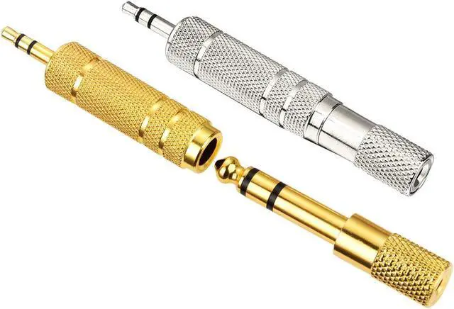 Alt view image 3 of 6 - 4 Pieces Headphone Adapter 6.35 mm (1/4 Inch) Male to 3.5 mm Female and Audio Stereo Plug 3.5 mm Male to 6.35 mm (1/4 Inch) Female Stereo Jack Adapter for Player Headphone Guitar Amplifier
