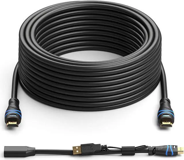 Main image of BlueRigger 4K HDMI Cable with Signal Booster (35FT, Black, 4K 60Hz, in-Wall CL3 Rated)