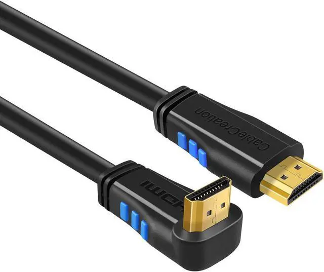 Alt view image 2 of 7 - HDMI Cable, CableCreation 10 Feet Upward Angle 270 Degree 4K HDMI 2.0 Cable with Gold Plated Connector, Support 4K (60Hz) Ultra HD, 3D Video, Ethernet, Audio Return Channel, Black