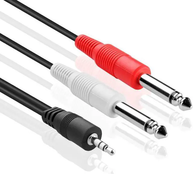 Alt view image 3 of 4 - TNP Premium 3.5mm TRS to Dual 1/4 Inch TS Audio Cable (6FT) - Male 3.5mm 1/8" Stereo AUX Auxiliary to 6.35mm 1/4" Y Adapter Connector Wire Cord Plug Jack