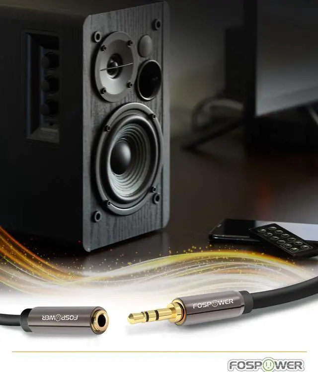 Alt view image 3 of 5 - 3.5mm Male to 3.5mm Female Stereo Audio Extension Cable Adapter [24K Gold Plated Connectors] for   Motorola HTC Nokia LG Sony & More - 15ft