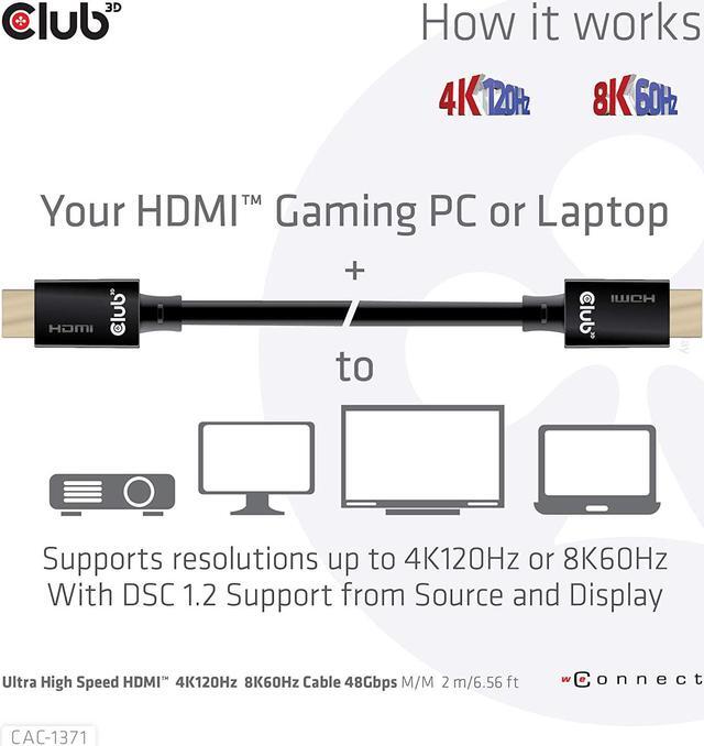 Alt view image 17 of 20 - Club 3D Ultra High Speed HDMI™ Cable 10K 120Hz 48Gbps M/M 1 m./3.28 ft.