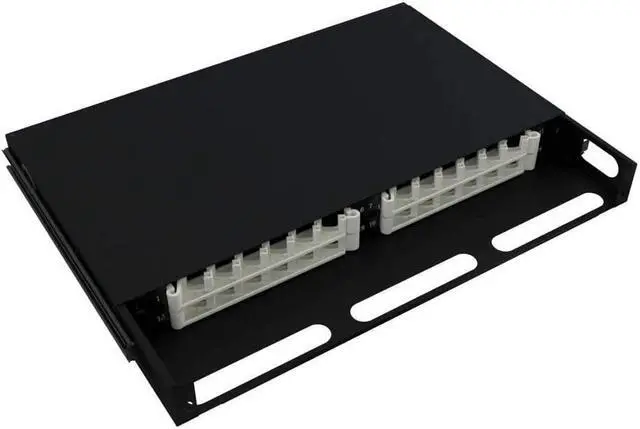 Alt view image 3 of 5 - CableRack 1U Telescoping Rackmount Fiber Enclosure 24-Core Black with 24 Singlemode LC Couplers, Welcome to consult