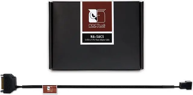 Main image of Noctua NA-SAC5, S-ATA to 4-Pin Fan Power Adaptor Cable (Black)