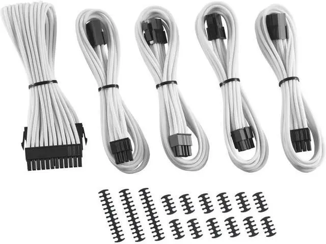 Main image of CableMod 8+8 Series Classic ModMesh Sleeved Cable Extension Kit (White)