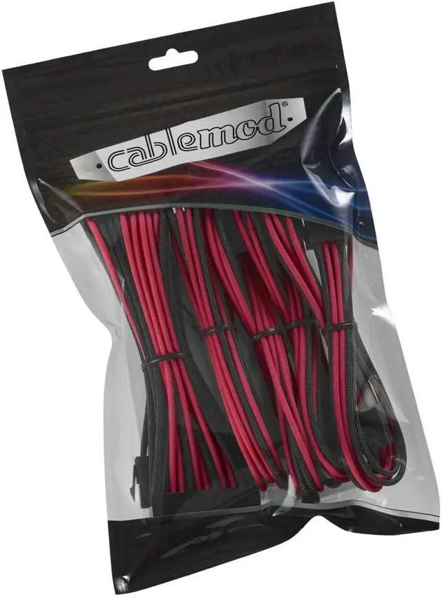 Alt view image 2 of 2 - CableMod 8+6 Series Classic ModMesh Sleeved Cable Extension Kit (Black + Red)