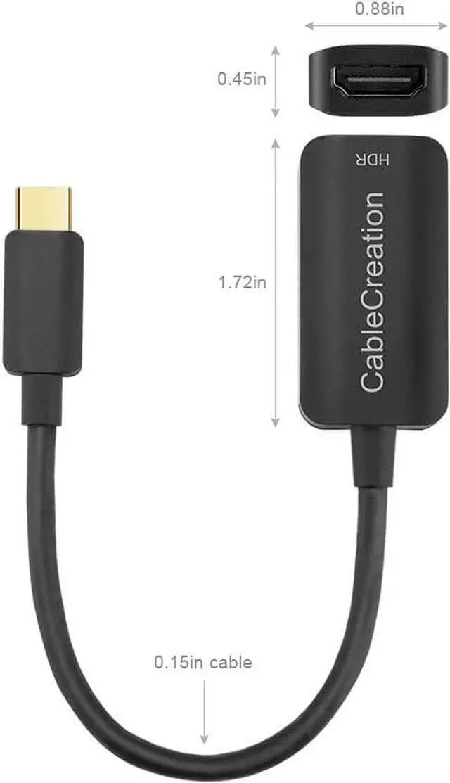 Alt view image 7 of 7 - USB C to HDMI Adapter with 4K@60Hz HDR, CableCreation HDMI to USB Type C Converter, Compatible with MacBook Pro, iPad Pro 2020, Surface Go, XPS 13, Yoga 910, Galaxy S10 or Dex to TV, Monitor